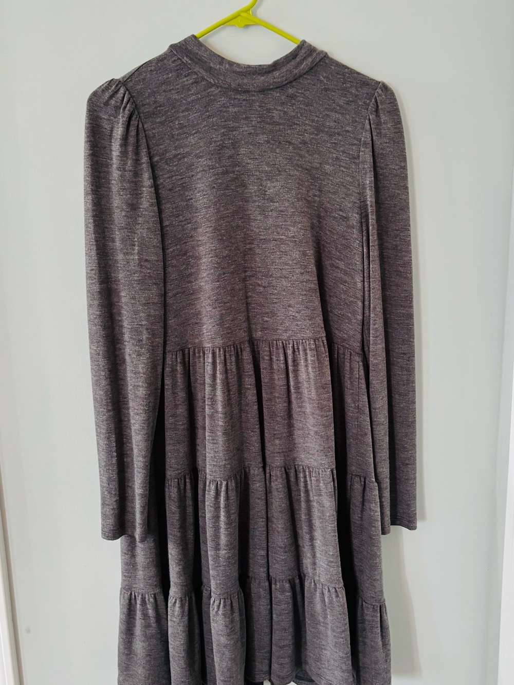 Ann Taylor Heather Gray Tiered Midi Dress